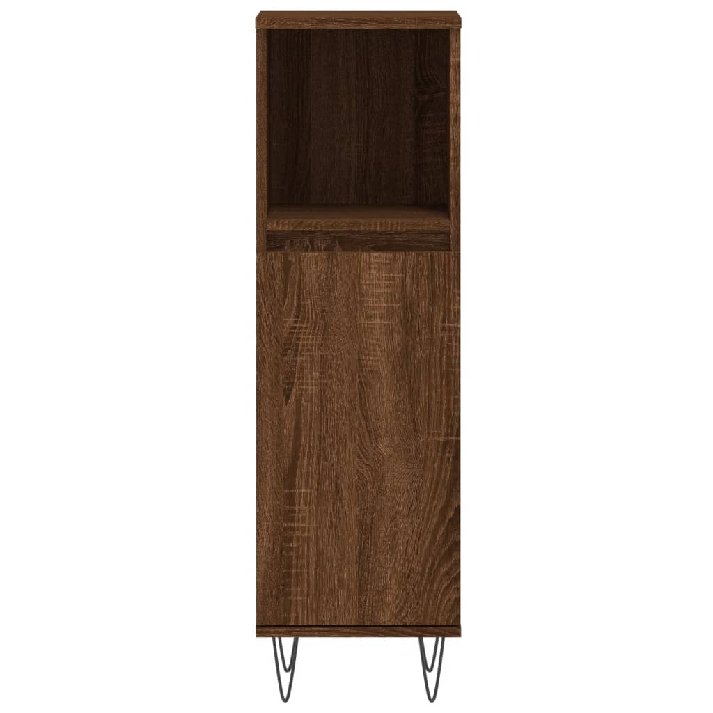 Bathroom Cabinet Brown Oak 30x30x100 cm Engineered Wood