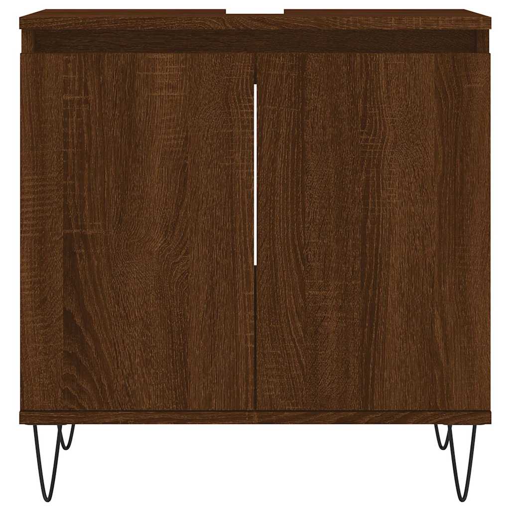 Bathroom Cabinet Brown Oak 58x33x60 cm Engineered Wood
