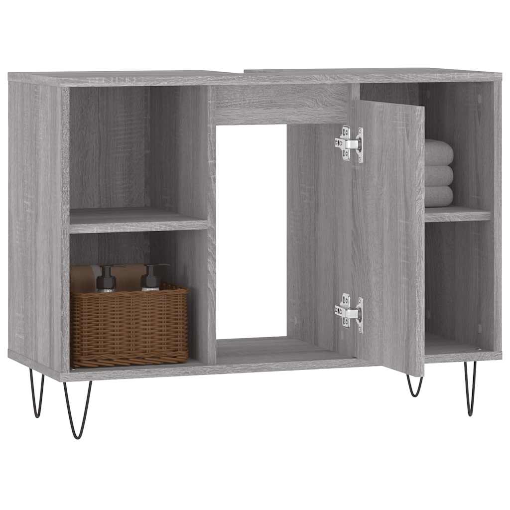 Bathroom Cabinet Grey Sonoma 80x33x60 cm Engineered Wood