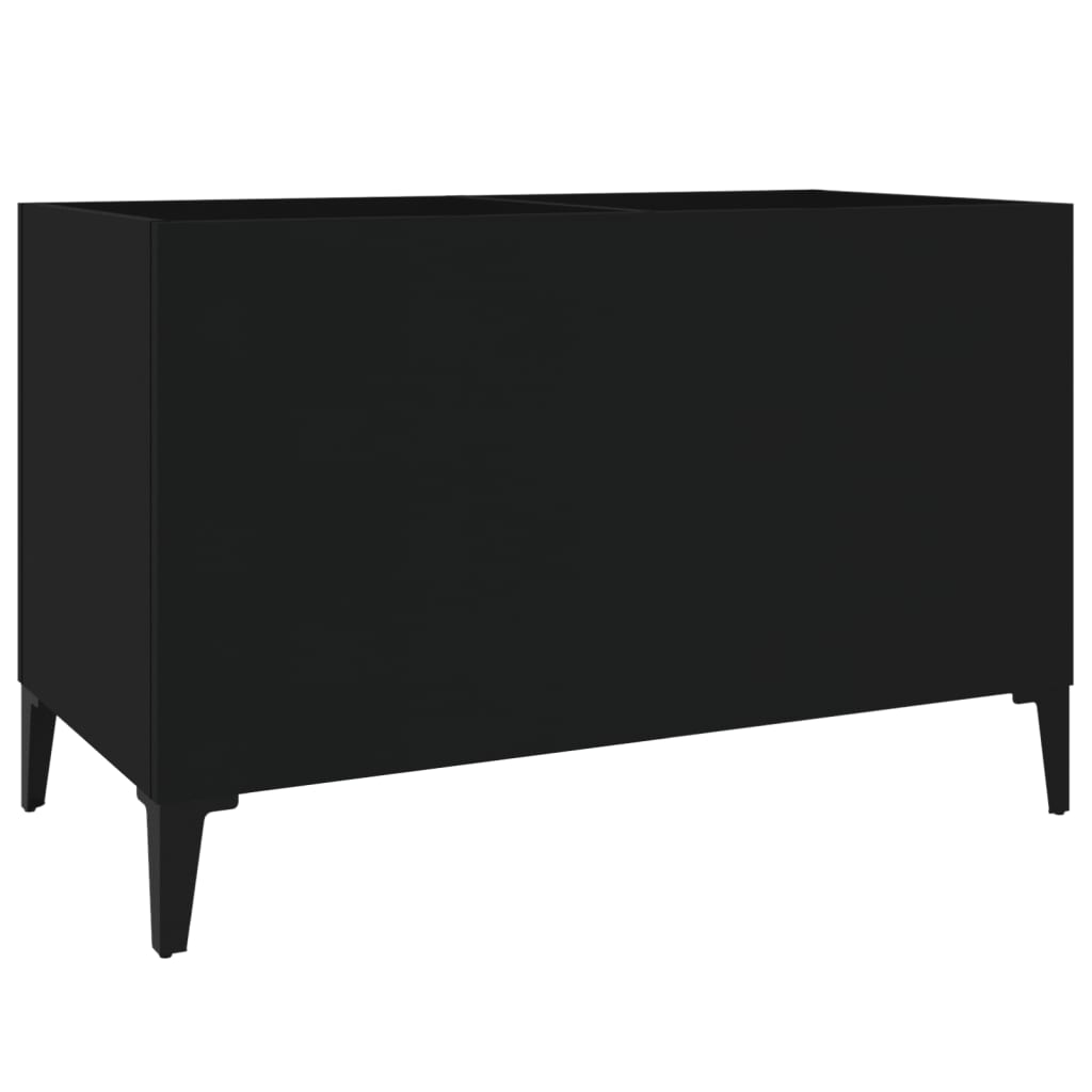 Record Cabinet Black 74.5x38x48 cm Engineered Wood