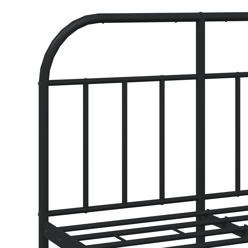 Metal Bed Frame without Mattress with Headboard Black 120x200cm