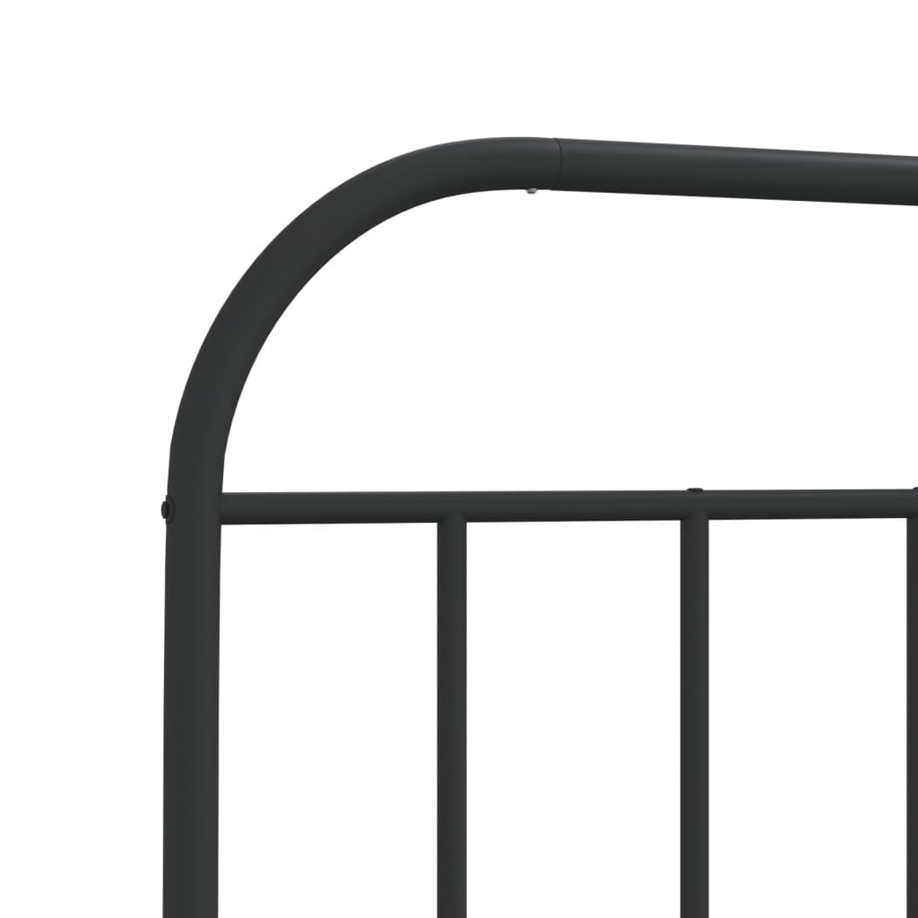 Metal Bed Frame without Mattress with Footboard Black 90x190cm