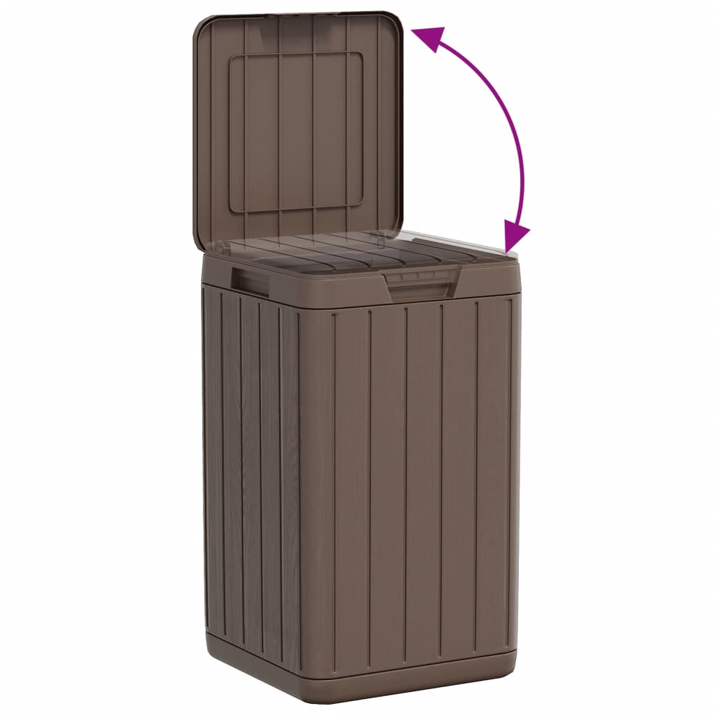 Outdoor Garbage Bin Brown 38x38x65 cm PP