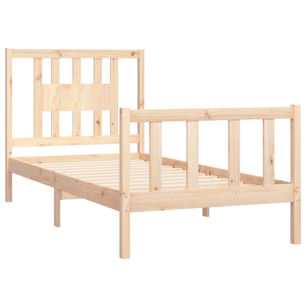 Bed Frame without Mattress Solid Wood Pine 100x200 cm