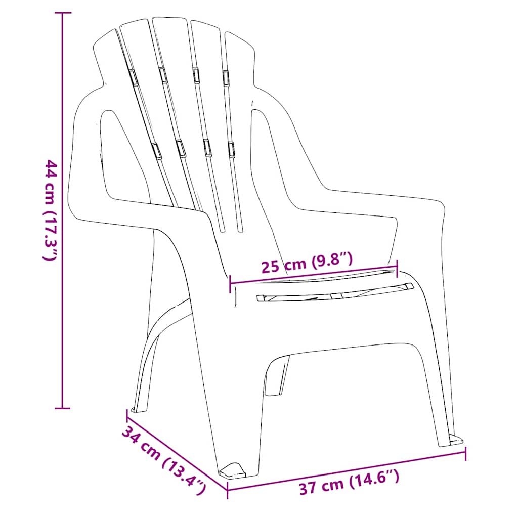 Garden Chairs 2 pcs for Children Red 37x34x44 cm PP Wooden Look