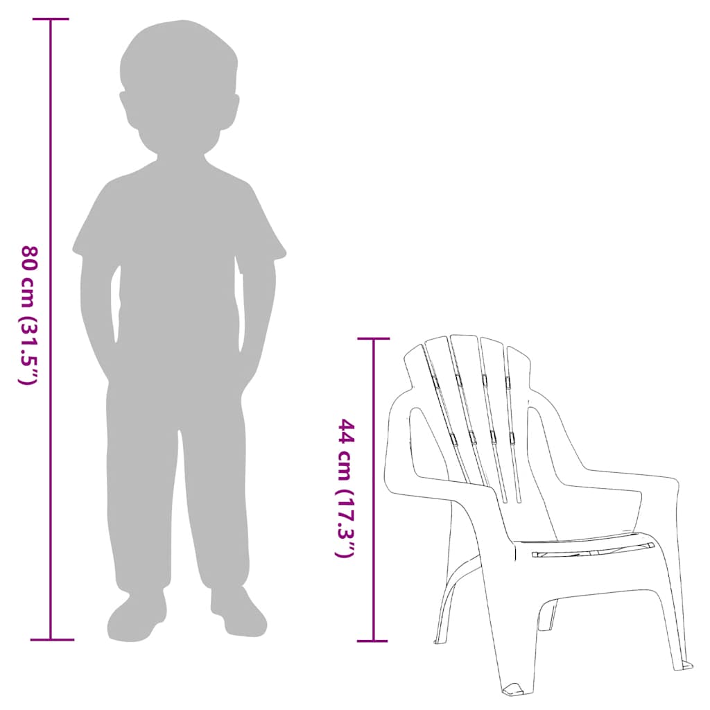 Garden Chairs 2 pcs for Children Red 37x34x44 cm PP Wooden Look