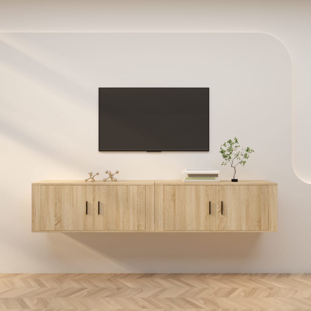 Wall-mounted TV Cabinets 2 pcs Sonoma Oak 100x34.5x40 cm
