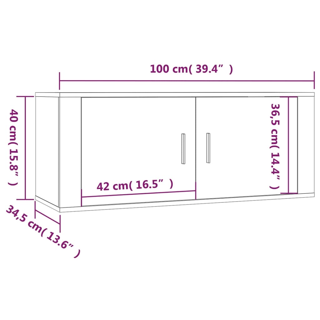 3 Piece TV Cabinet Set Concrete Grey Engineered Wood
