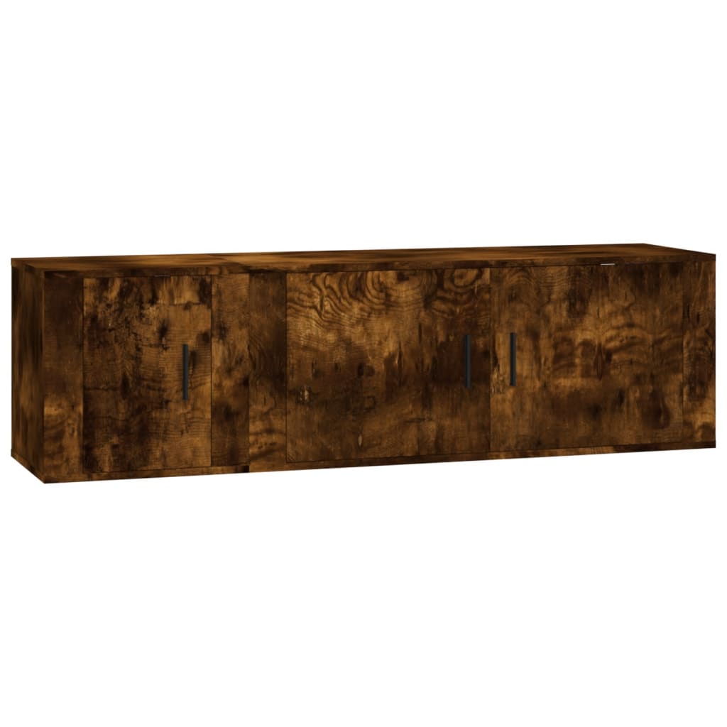 2 Piece TV Cabinet Set Smoked Oak Engineered Wood