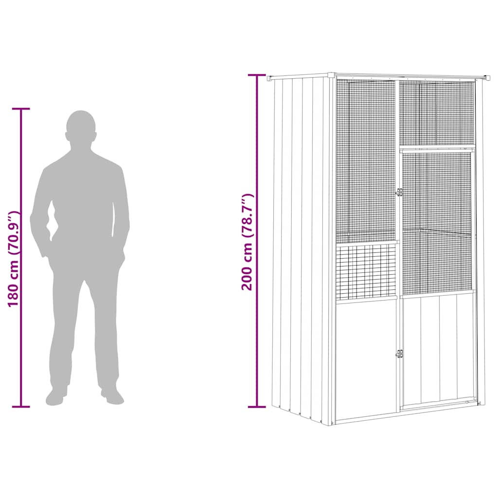 Bird Cage Anthracite 115x78x200 cm Galvanised Steel