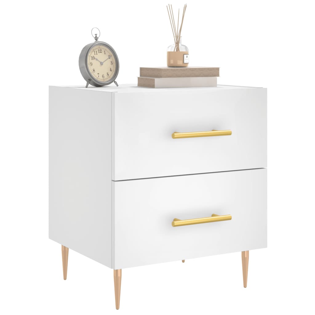 Bedside Cabinet White 40x35x47.5 cm Engineered Wood