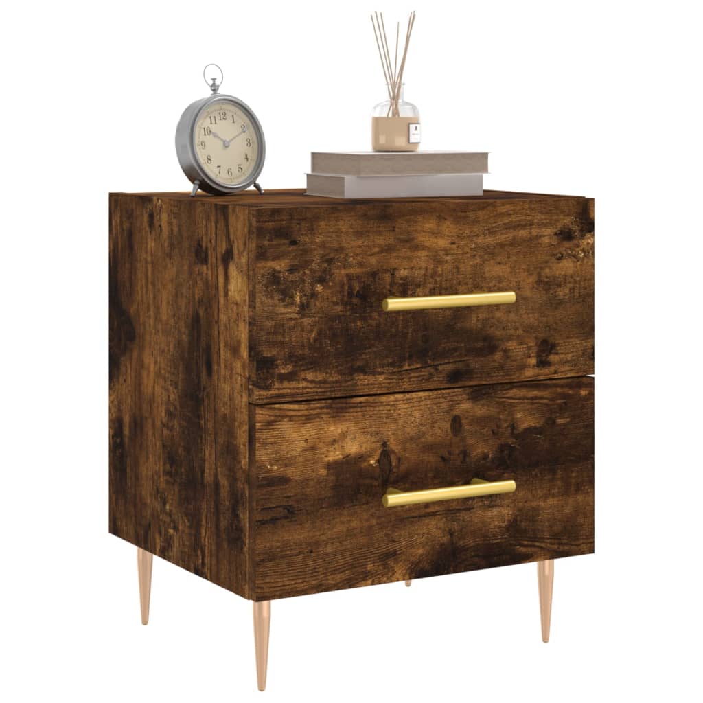Bedside Cabinet Smoked Oak 40x35x47.5 cm Engineered Wood