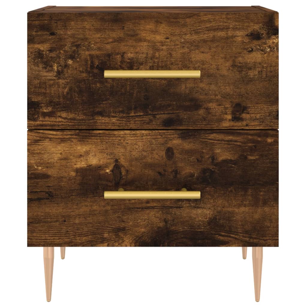 Bedside Cabinet Smoked Oak 40x35x47.5 cm Engineered Wood
