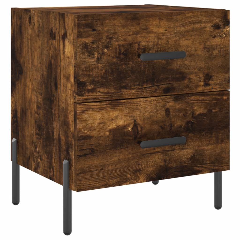 Bedside Cabinets 2 pcs Smoked Oak 40x35x47.5 cm Engineered Wood