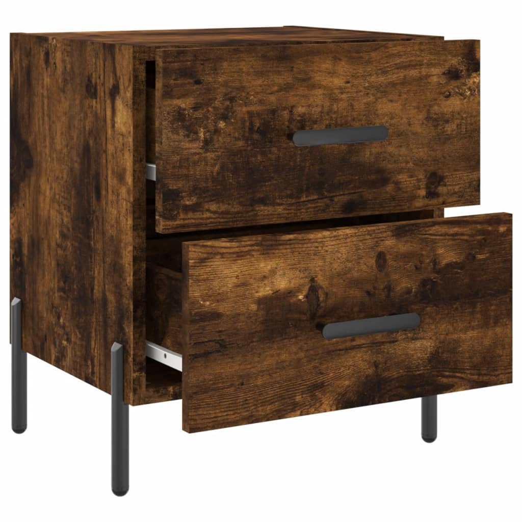 Bedside Cabinets 2 pcs Smoked Oak 40x35x47.5 cm Engineered Wood