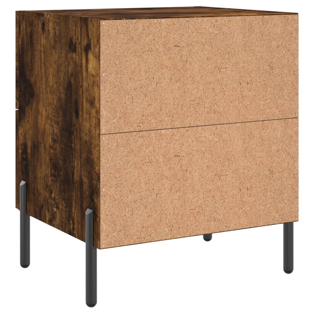 Bedside Cabinets 2 pcs Smoked Oak 40x35x47.5 cm Engineered Wood