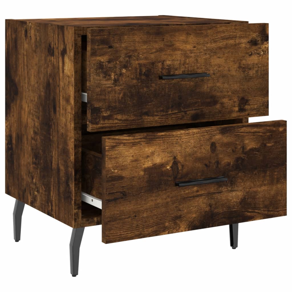 Bedside Cabinet Smoked Oak 40x35x47.5 cm Engineered Wood