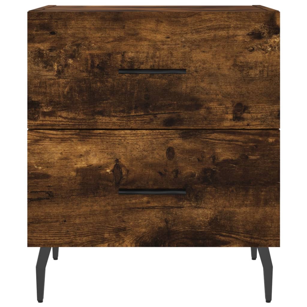 Bedside Cabinet Smoked Oak 40x35x47.5 cm Engineered Wood