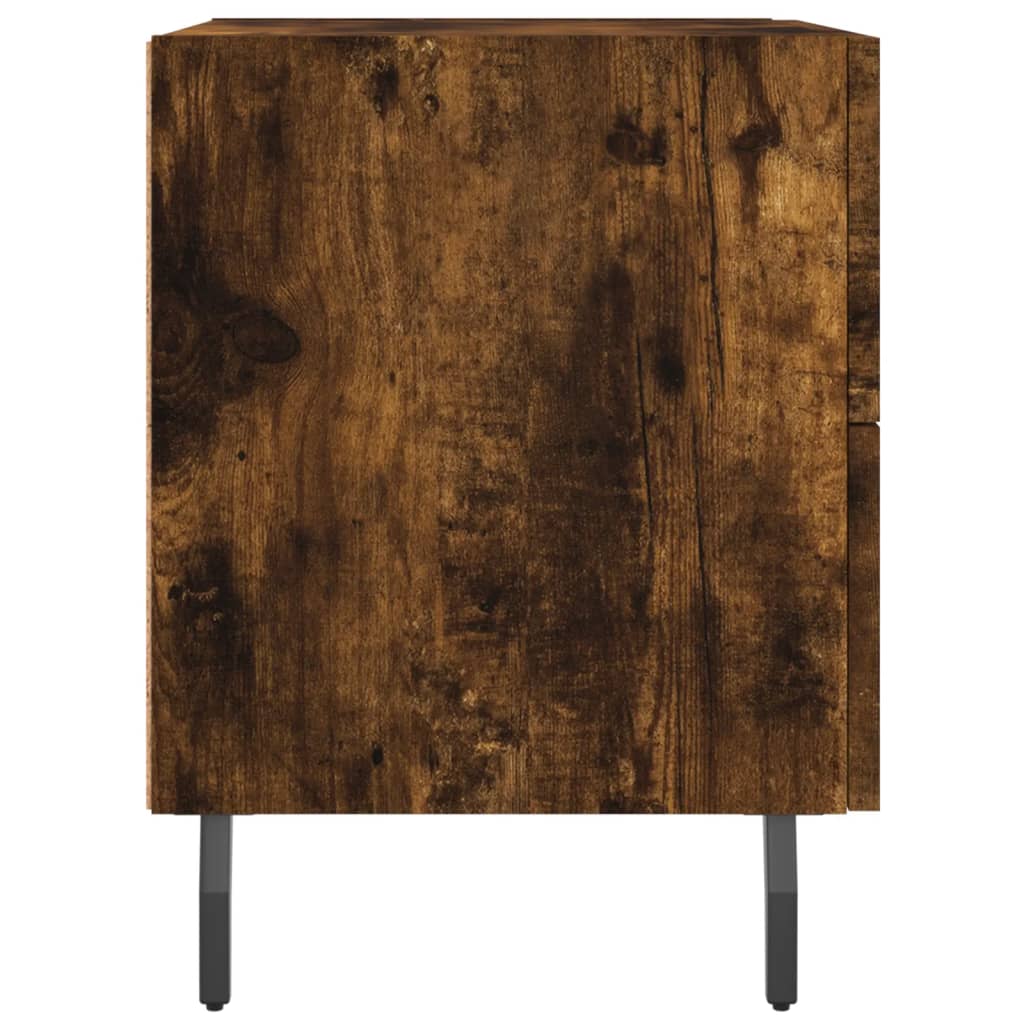 Bedside Cabinet Smoked Oak 40x35x47.5 cm Engineered Wood