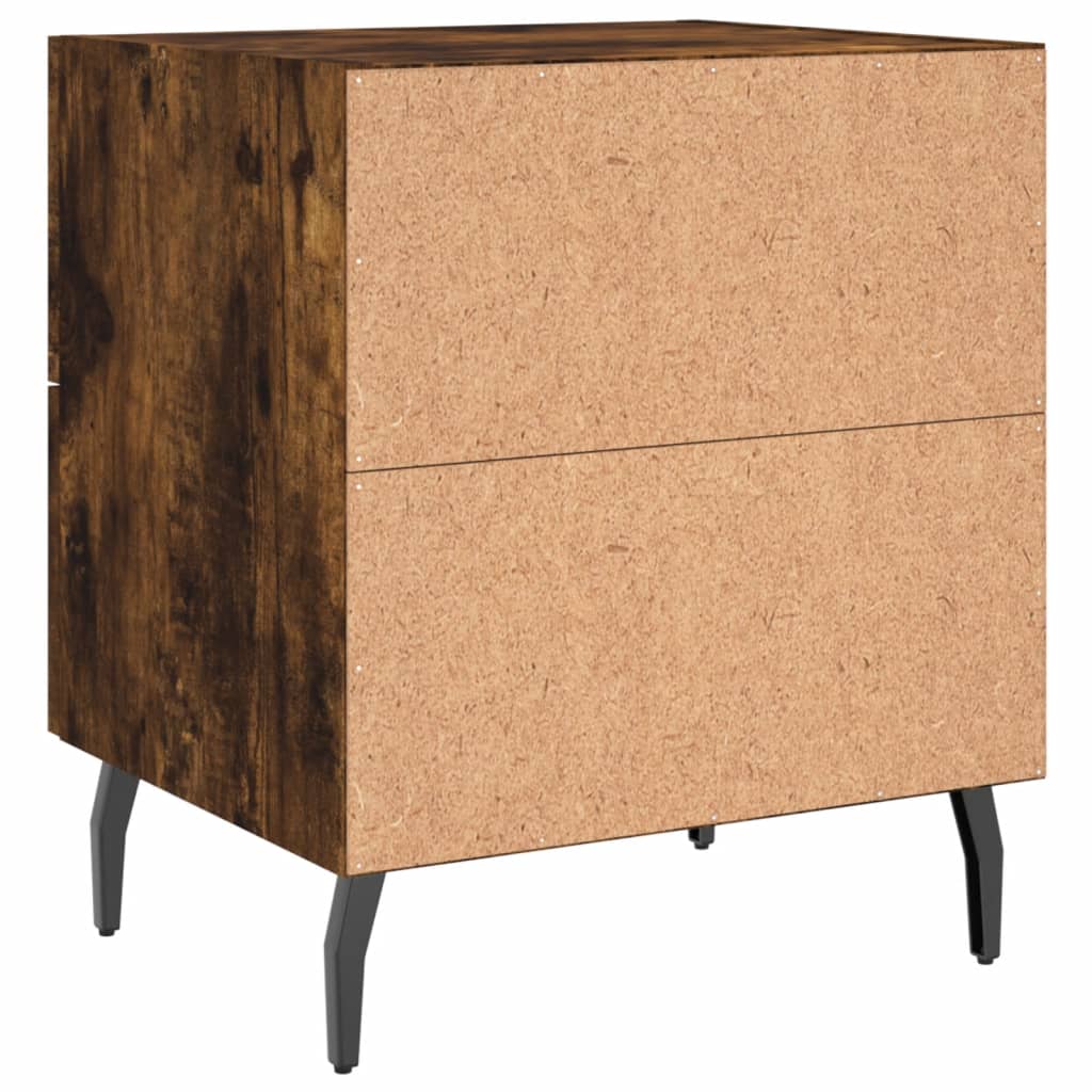 Bedside Cabinet Smoked Oak 40x35x47.5 cm Engineered Wood