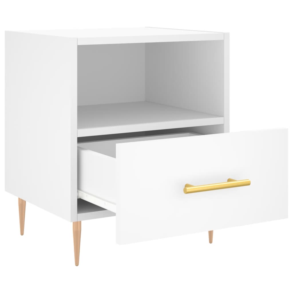 Bedside Cabinet White 40x35x47.5 cm Engineered Wood
