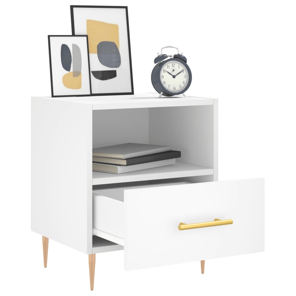 Bedside Cabinet White 40x35x47.5 cm Engineered Wood