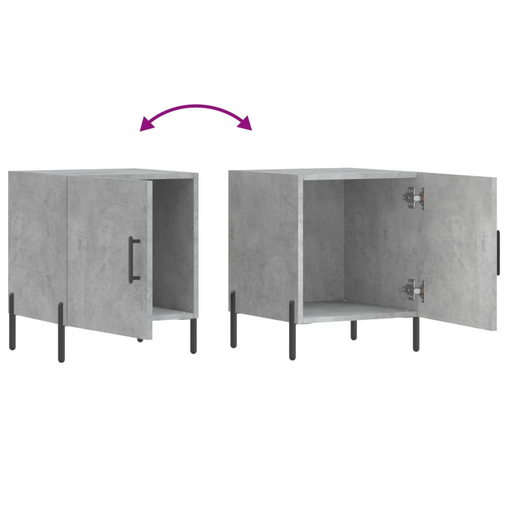Bedside Cabinet Concrete Grey 40x40x50 cm Engineered Wood