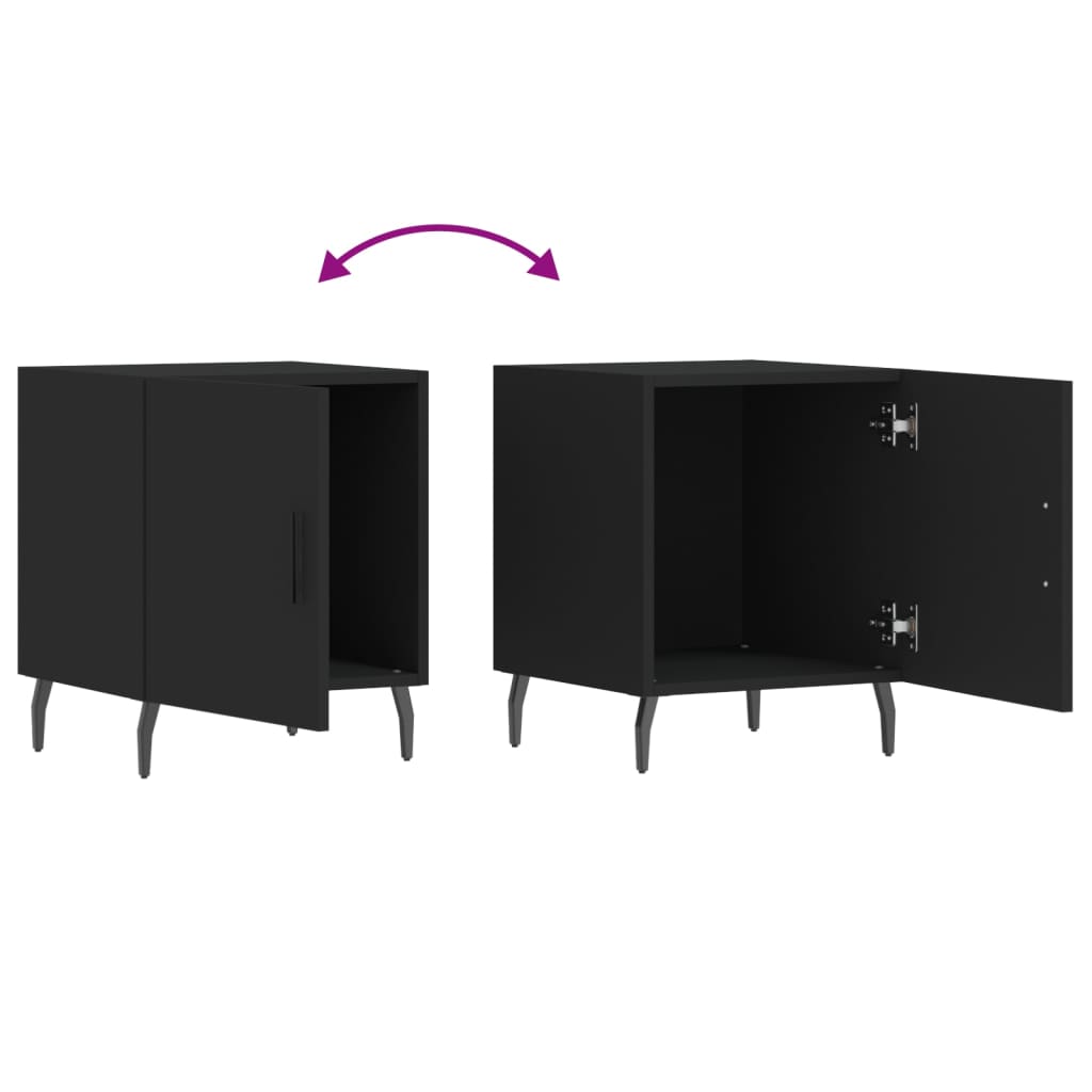 Bedside Cabinet Black 40x40x50 cm Engineered Wood