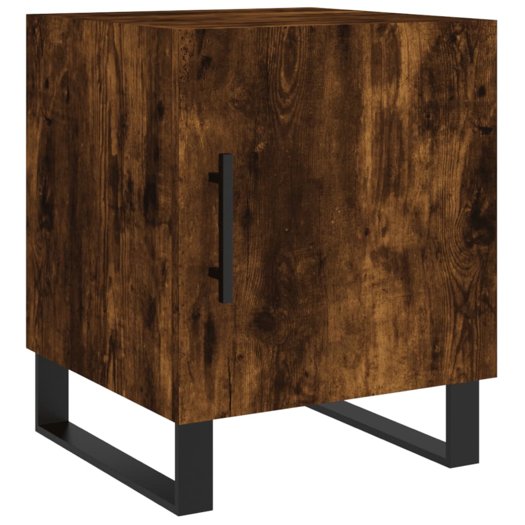 Bedside Cabinet Smoked Oak 40x40x50 cm Engineered Wood