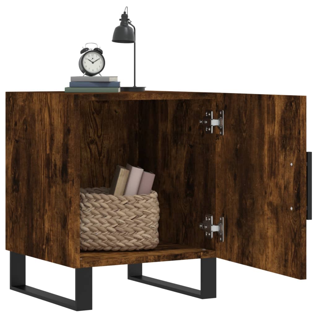 Bedside Cabinet Smoked Oak 40x40x50 cm Engineered Wood