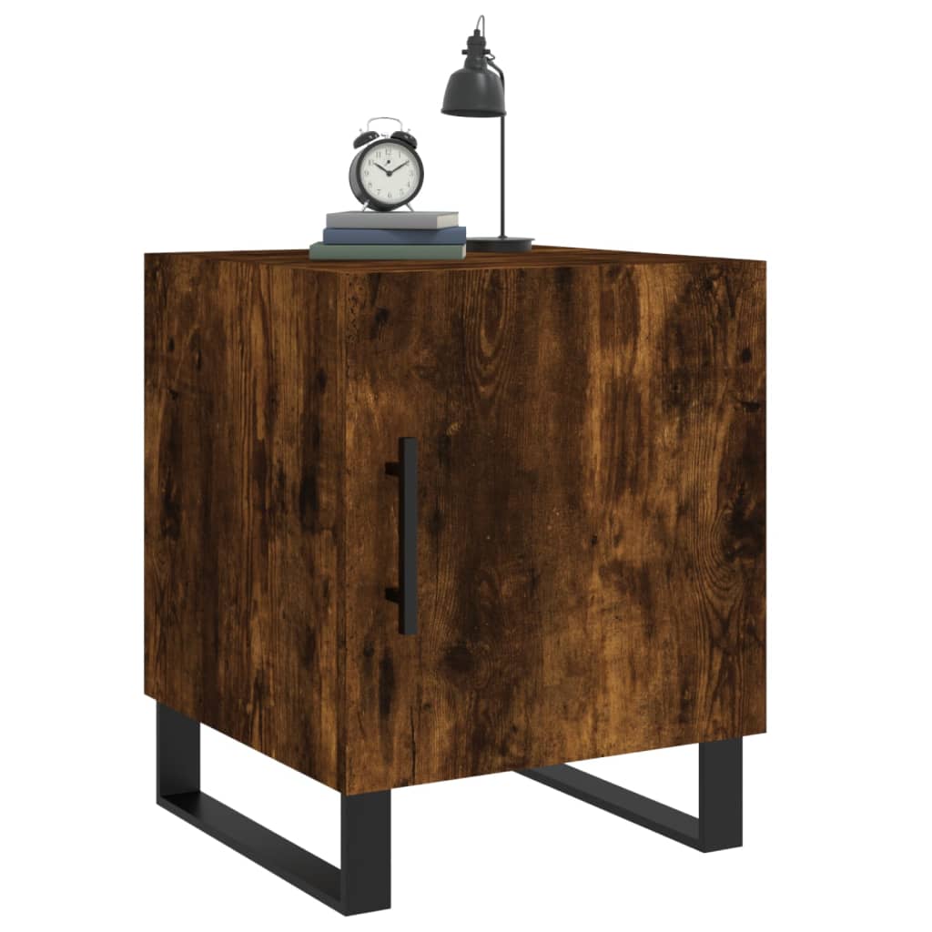 Bedside Cabinet Smoked Oak 40x40x50 cm Engineered Wood