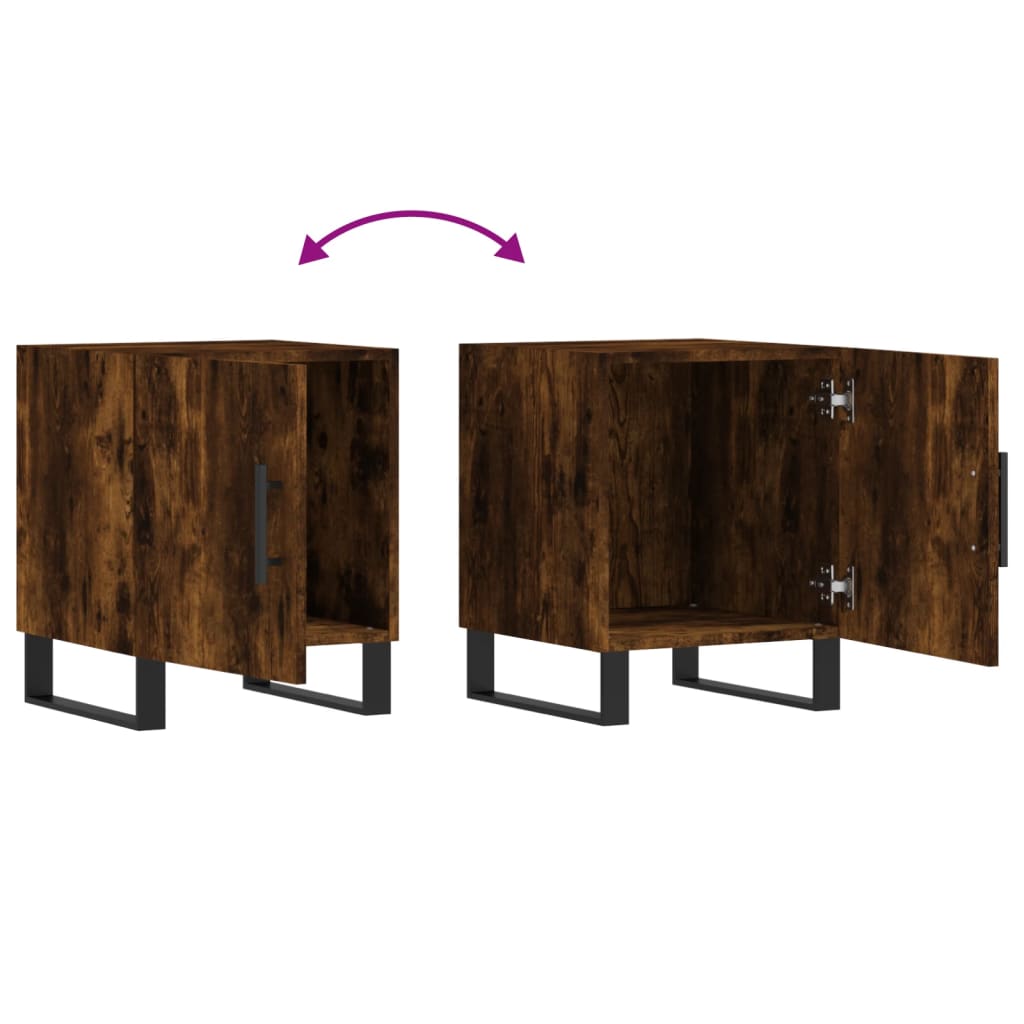 Bedside Cabinet Smoked Oak 40x40x50 cm Engineered Wood