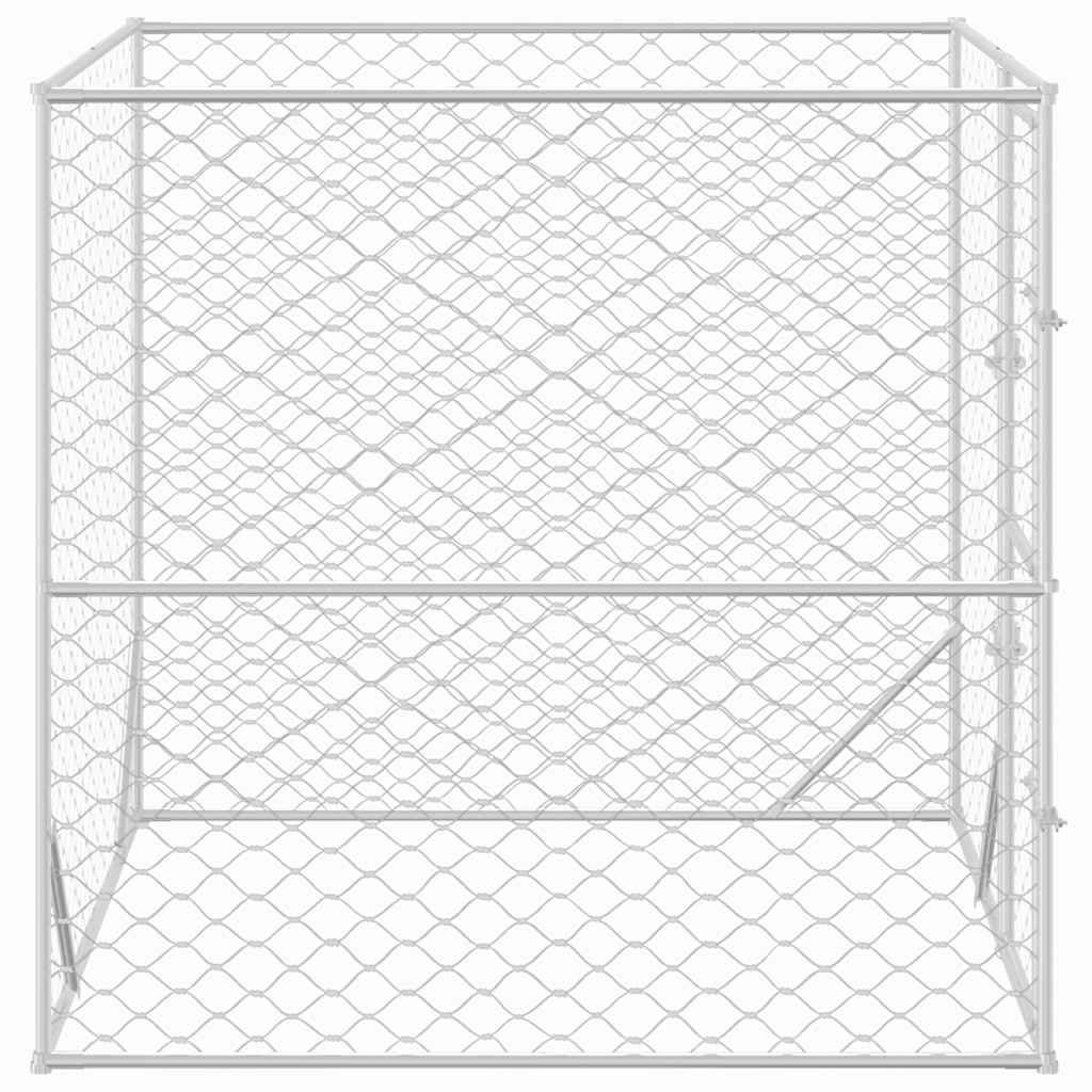 Outdoor Dog Kennel Silver 2x2x2 m Galvanised Steel