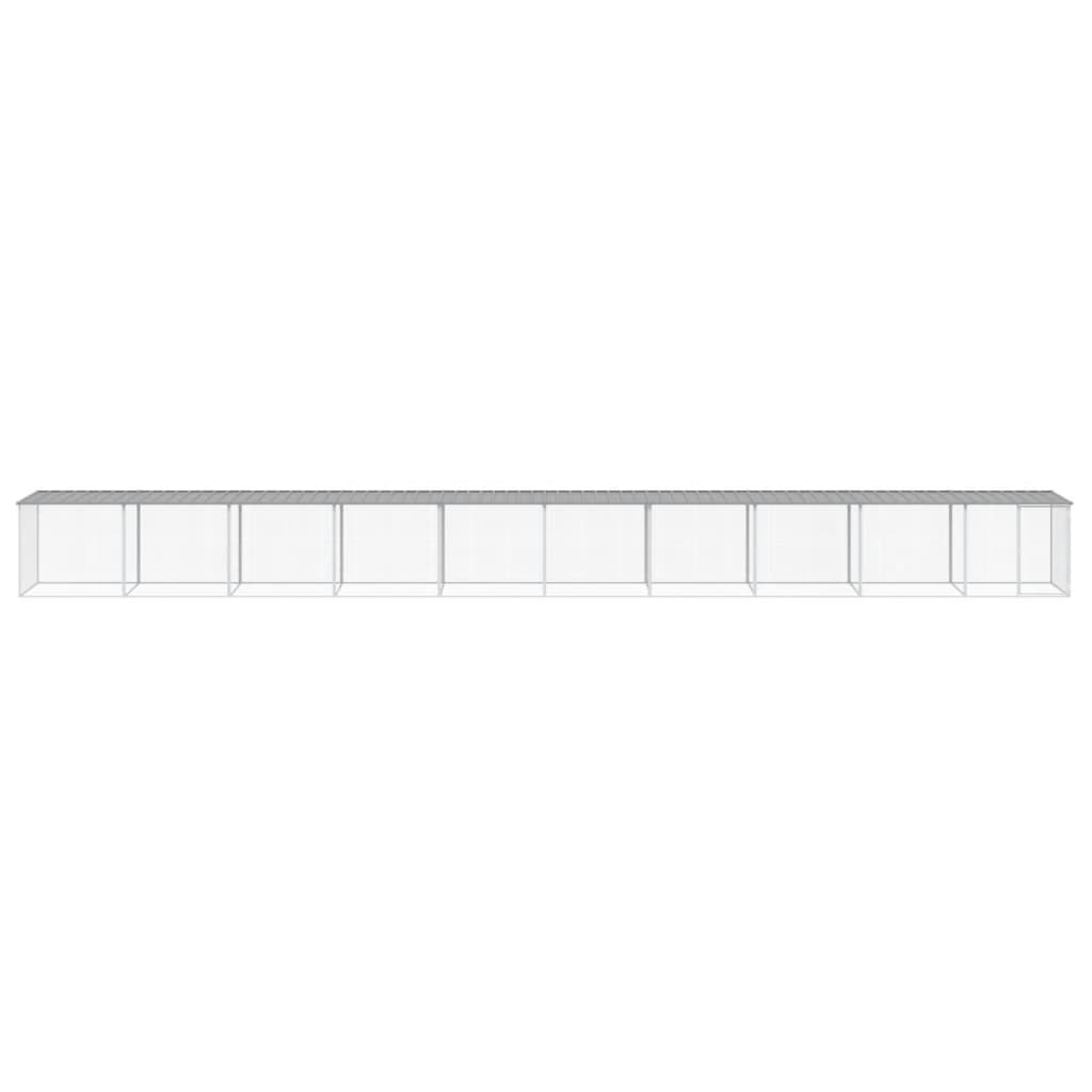 Chicken Cage with Roof Light Grey 1003x98x90 cm Galvanised Steel