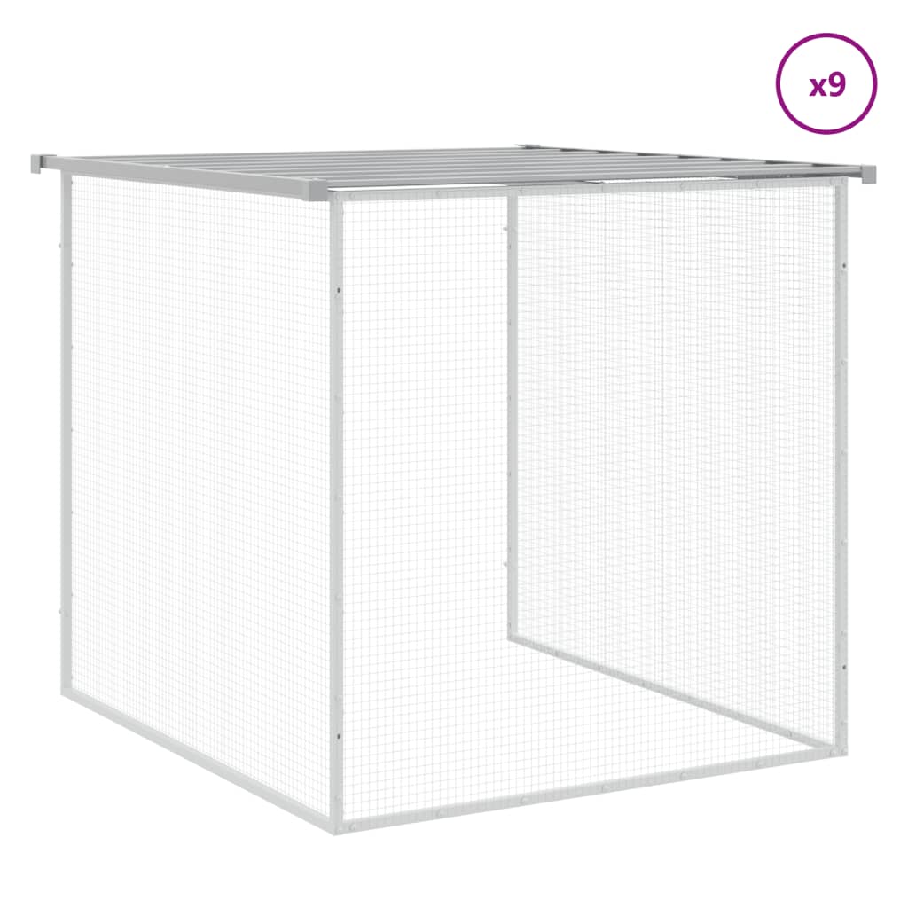 Chicken Cage with Roof Light Grey 1003x98x90 cm Galvanised Steel