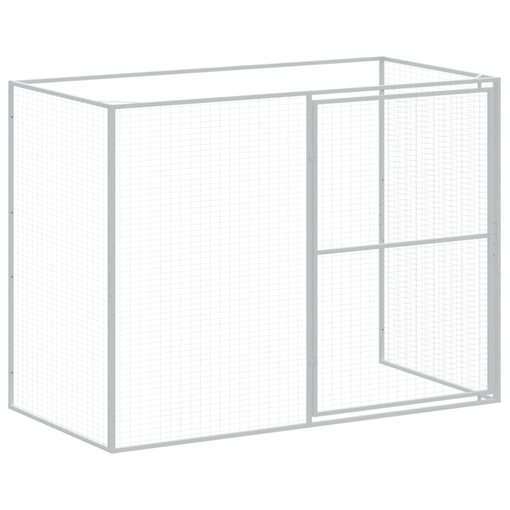 Dog House with Run Anthracite 214x661x181 cm Galvanised Steel