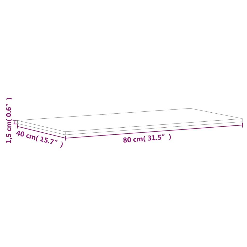 Bathroom Countertop 80x40x1.5 cm Solid Wood Beech