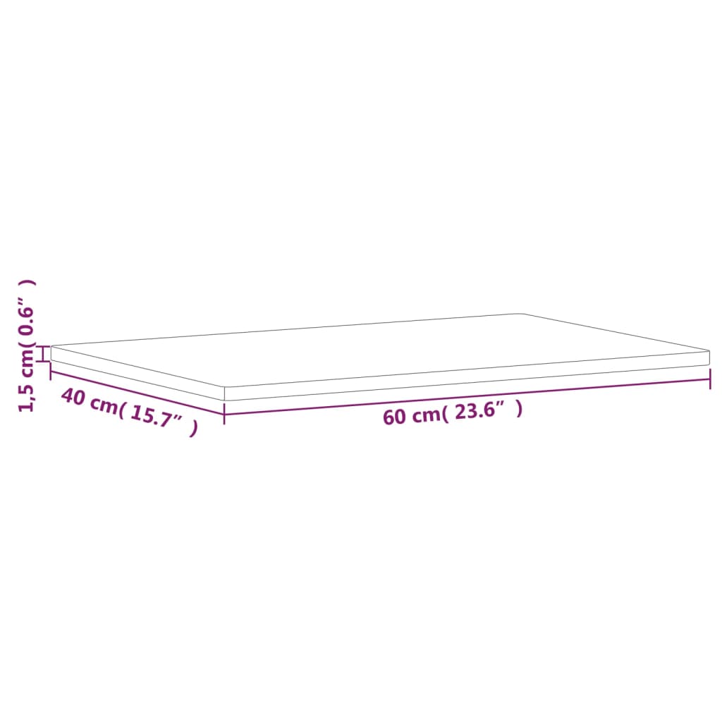 Bathroom Countertop 60x40x1.5 cm Solid Wood Beech