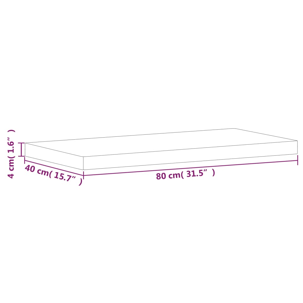 Bathroom Countertop 80x40x4 cm Solid Wood Beech