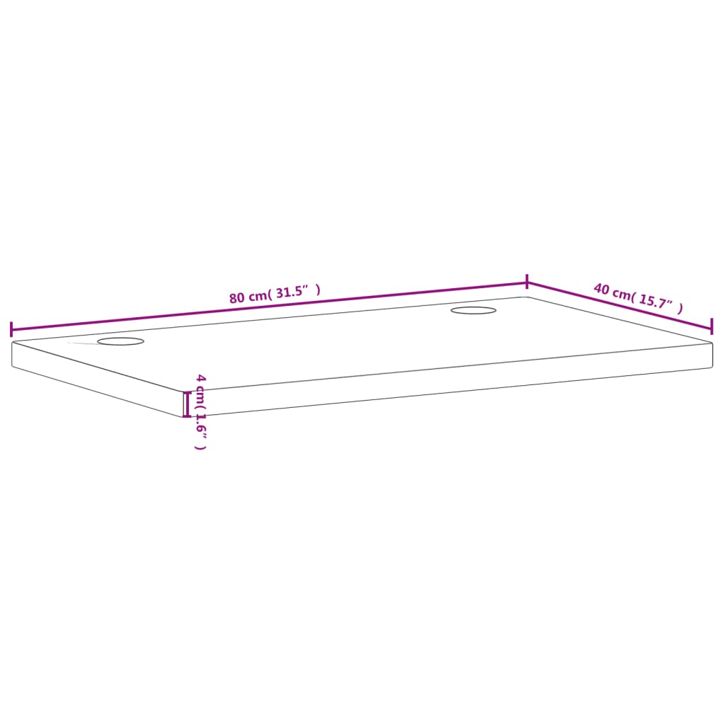 Desk Top 80x40x4 cm Solid Wood Beech