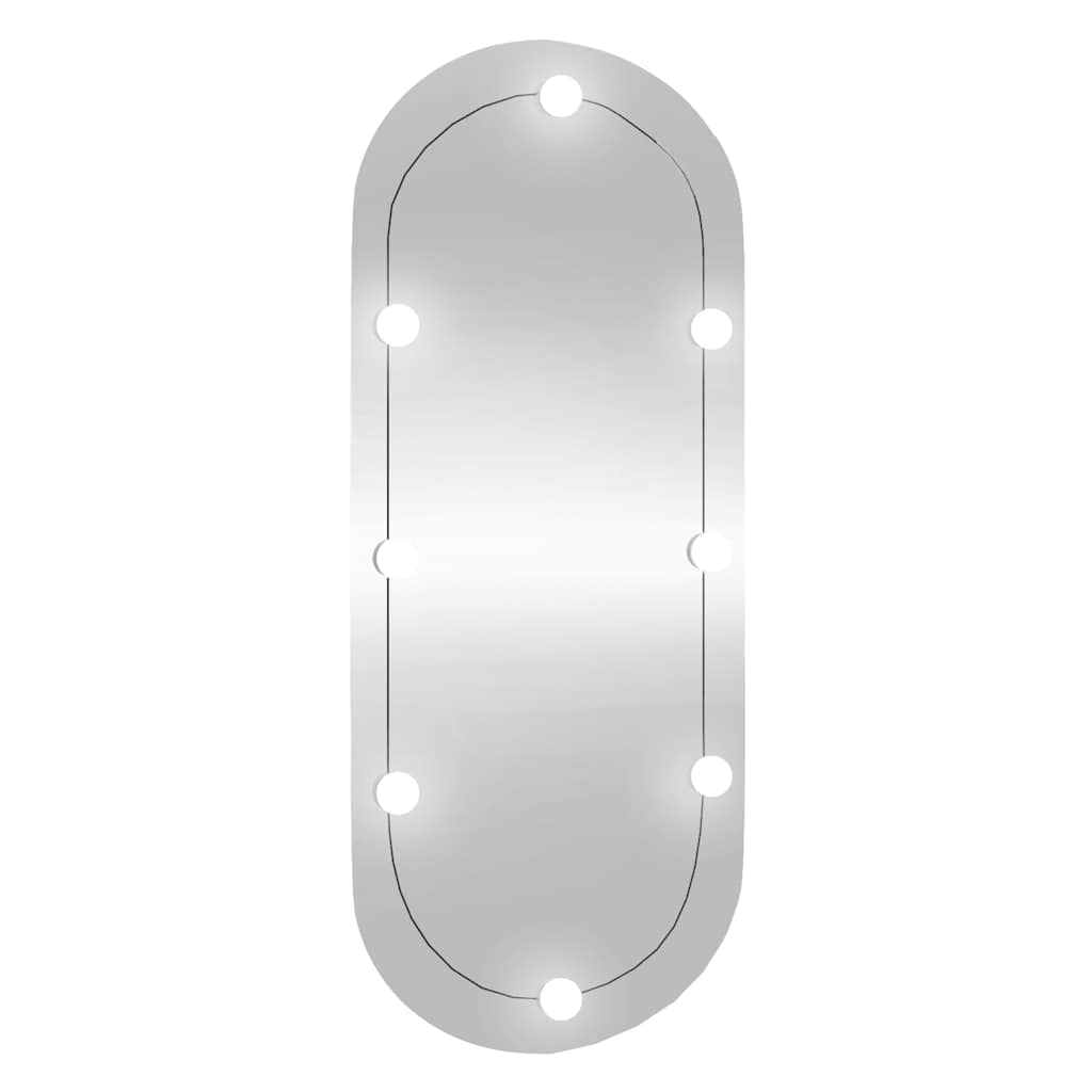 Wall Mirror with LED Lights 25x60 cm Glass Oval