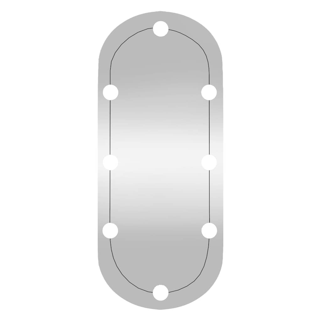 Wall Mirror with LED Lights 30x70 cm Glass Oval