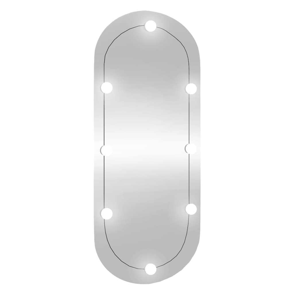 Wall Mirror with LED Lights 40x90 cm Glass Oval