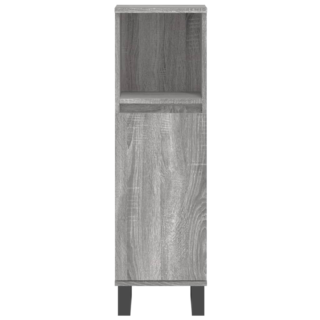 3 Piece Bathroom Furniture Set Grey Sonoma Engineered Wood