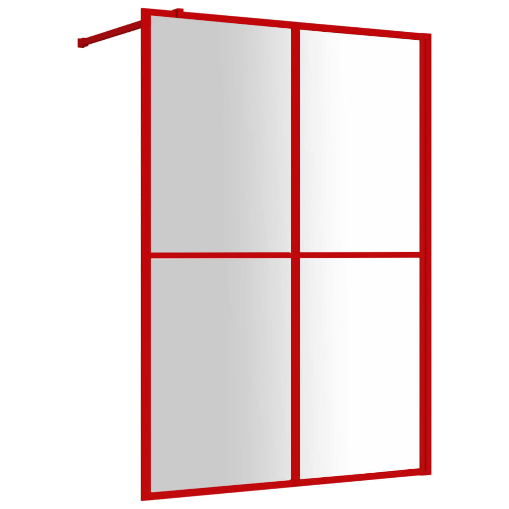 Walk-in Shower Wall with Clear ESG Glass Red 140x195 cm