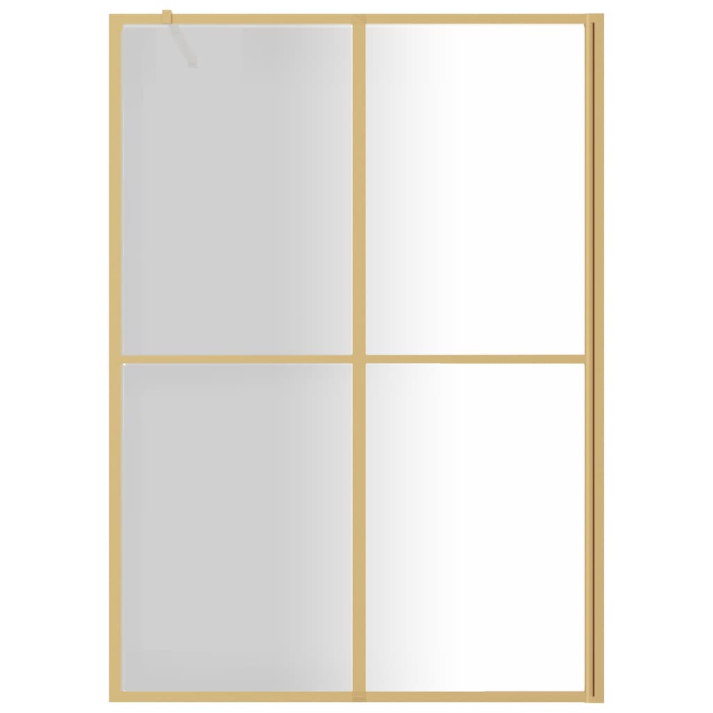 Walk-in Shower Wall with Clear ESG Glass Gold 140x195 cm