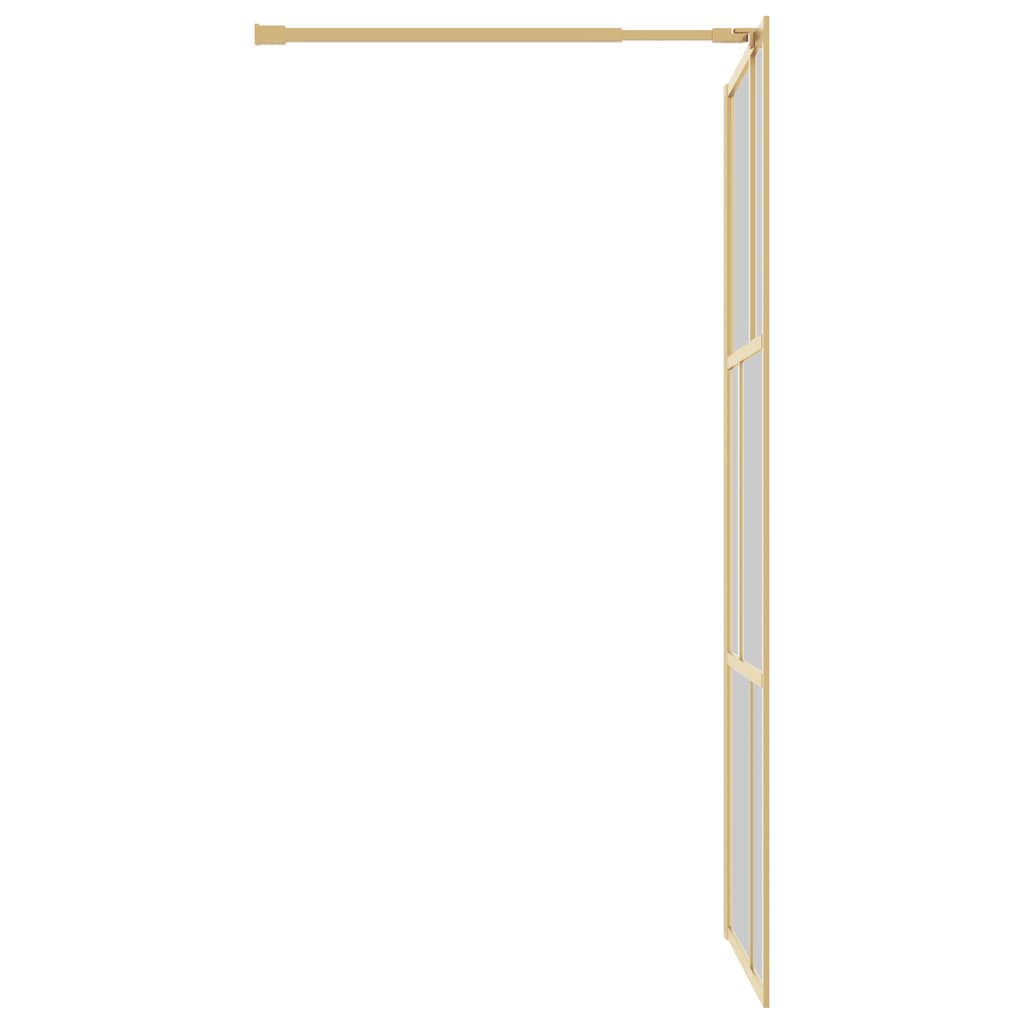 Walk-in Shower Wall with Clear ESG Glass Gold 90x195 cm