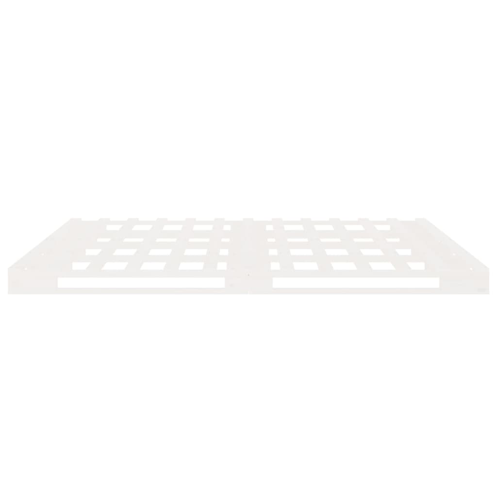 Bed Frame without Mattress White Solid Wood Pine Small Double
