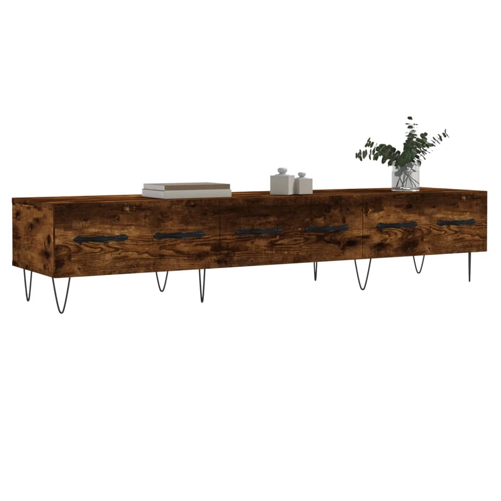 TV Cabinet Smoked Oak 150x36x30 cm Engineered Wood