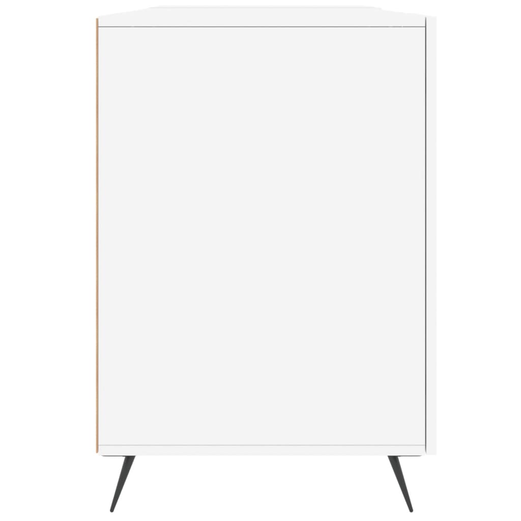 Desk High Gloss White 140x50x75 cm Engineered Wood